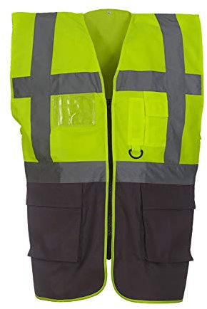 Yoko Multifunktionale Herren-Hochsicherheitsweste yk002/hvw801. XL gelb/grau