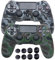 PS4 Controller Covers - Silicone Skin for DualShock 4 - Water Printed Protector Case Set for Sony PS4, PS4 Slim, PS4 Pro - 2 Pack Camo PS4 Accessories- 4 Pairs PS4 Controller Grips - Gray & Green