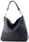 modamoda de T183 Damen Schultertasche Handtasche Tragetasche Echtleder Groß handmade in Italy, Farbe:Dunkelblau