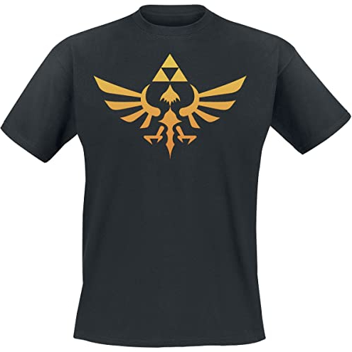 The Legend Of Zelda Hyrule Homme T-Shirt Manches Courtes Noir M 100% Coton Regular/Coupe Standard