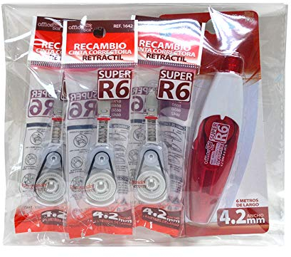 office box Packung mit 3 Korrekturbändern R6 - Breite 4,2 mm x 6 m (4,2 mm Rot)