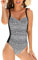 WIN.MAX Traje de baño Acolchado para Reducir Barriga, Traje de baño de Talla Grande para Mujeres Monokinis Vintage Push up, para Copa C a DD