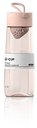 Water Bottle 17.6oz Water Bottle With Filter BPA-free Safety Water Jug Coffee & Fruit Tea High/low Temperature Resistant Sports Water Jug (Color : Pink)