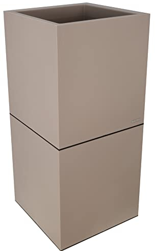 Riviera Pot à Bac Granit Haut, 40cm x 40cm x 88cm, Taupe