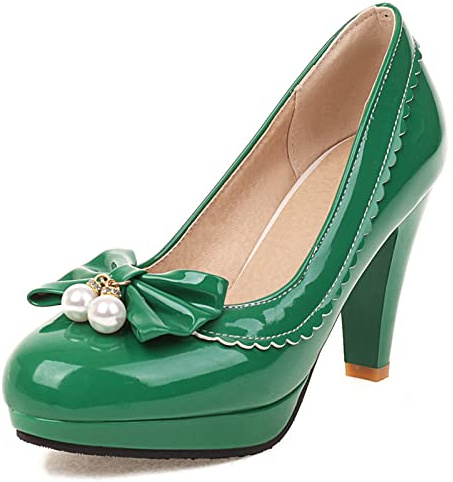 Lizoleor Damen Closed Toe Lovely Mary Jane Höhe Ferse Plateau Schuhe