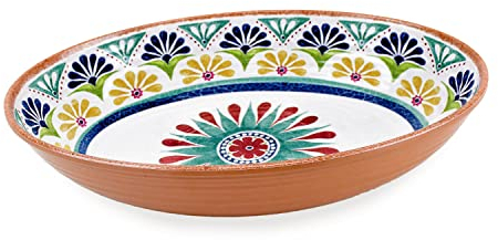 Purely Home Rio Medallion Melamine/Plastic Outdoor/BBQ/Picnic Oval Serving Bowl