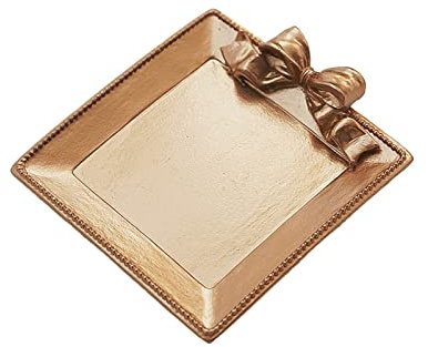 51buyoutgo Rose Gold Candle Plate, Decorative Candle Display Tray Dish Mat Plate Coaster, Small Rose Gold Candlestick Holders Set for Living Room Tables Home Decoration Bedroom