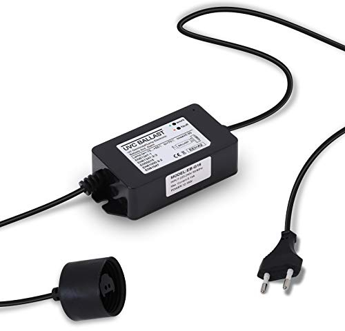 Bellerofonte Ersatznetzteil für UV-Sterilisatoren Wasser 12-16 Watt mit Betriebs-LED und Fehlalarm für Ultraviolett-Lampen, Anschluss 2+2 Pins