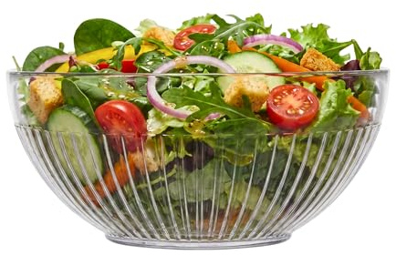 TREND FOR HOME Fruit Bowl ⌀ 21.5cm Snack Serving Dish Dessert Salad Bowl 2 280ml Punching Bowl Transparent Ribbed Glass Vase Glass Bowl Serving Bowl Table Centerpiece Decorative Bowl, Lawe