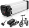 X-go 36V 15AH 2Pin per 50W-750W, Batteria per Bici Elettrica con Blocco di Sicurezza BMS 25A, Batterie per Bici Elettrica per 750W 500W 250W 200W