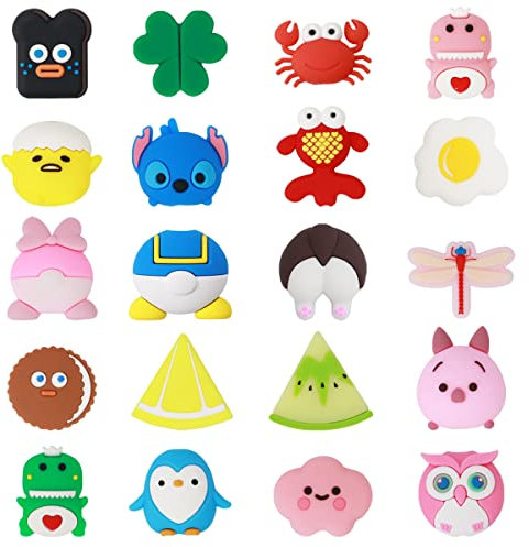 BomnKa 20 Pcs Fruits Animals Cable Protector, Cute Animal Bites Cable Saver Cable Break Protection Plastic Animals Charging Cable Cord Saver for Usb Charging Cable Protector