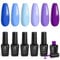 Beetles Blue Purple Nagellack Set - 6 Farben UV Nagellack Aquamarin Meerjungfrau Gel Nagellack Set Starter Nail Nagellack Design Geschenk Trocken Gel für Frauen Anfänger Nail Art 7.5ml