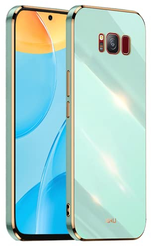 EASSGU Galvanisierter Rahmen Handyhülle für Samsung Galaxy S8 (5.8 Inches), Weiche TPU Silikon Schutzhülle - Grün