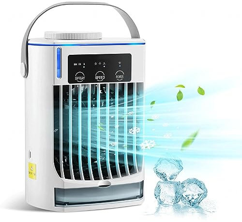 Climatisation Portative, 3 Modes de Vitesse du Vent Petite Clim pour Chambre | Faible Bruit Climatisation Portative pour Chambre à Coucher, Bureau, Cuisine, Voiture, Maison