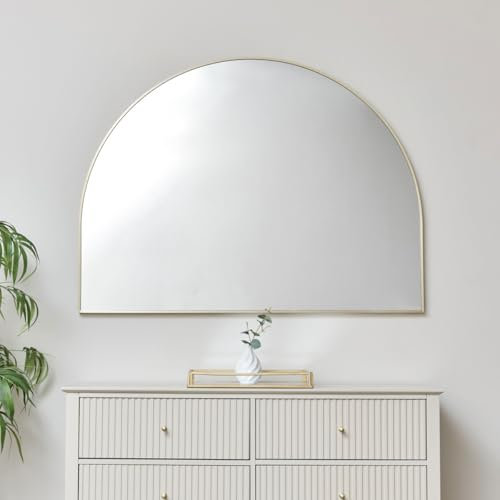 Melody Maison Large Gold Arched Wall Mirror 90cm x 120cm