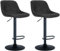CLP 2er Set Barhocker Loft I Mit 2 Tresenhockern I Stühle Mit Rückenlehne, 360° Grad Drehbar Und Höhenverstellbar I Für Küche Und Theke, Farbe:schwarz, Material:Stoff