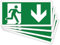 pubblimania Salida de emergencia baja | aluminio compuesto de 3 mm de grosor (29 x 14,5 cm) (paquete de 4, salida de emergencia baja)