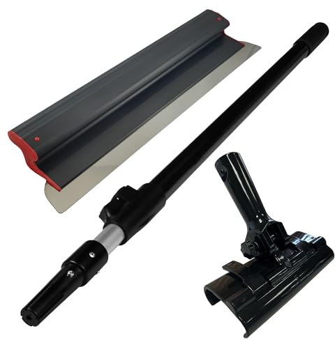 Spatule de surface 60 cm, lame super flexible 0,3 mm, manche en plastique ultra léger + adaptateur + manche télescopique de 1,6 m, kit Ergoplast pour lissage