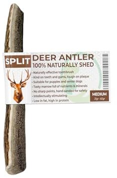 Primary Pets Premium Pet Supplies SPLIT Antlers for Dogs, Size Medium, Naturally Shed, Sustainable, Deer Antlers for Dogs, Dog Toys, Dog Treats
