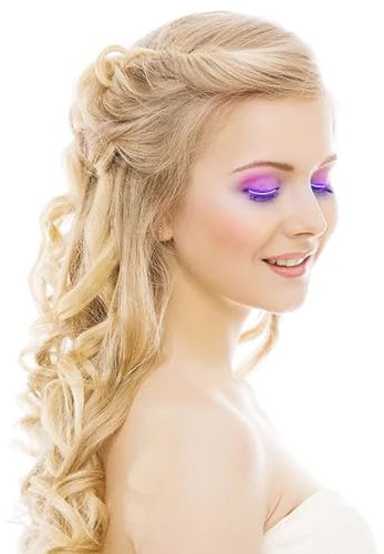 Faux-cils Lumineux LED, Eyeliner Brillant, Bande de Paupière Charmante pour Fête, Bars, Boîtes de Nuit, Halloween (PURPLE)