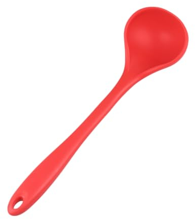 IMIKEYA 1 Pc T Outil Cuillère Louche En Caoutchouc Batteurs à Oeufs Louche à Fondue Louche à Soupe De Cuisine Louche à Soupe Résistante à La Chaleur Louche à Boire Crème Rouge