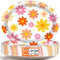 Qyeahkj 50 PCS Groovy Daisy Oval Paper Plates Large 11” Disposable Retro Daisy Party Decorations Hippie Boho Flower Supplies Favor for 60s 70s Birthday Baby Shower Wedding Party Tableware Set