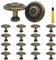 SPOKKI 16 Stück Schrankknöpfe Vintage, 30mm Blumen Runde Möbel-Türknäufe schubladenknöpfe, Bronze Antik Schrankknäufe für Schublade, Küche, Badezimmer, Kleiderschrank, Kommode