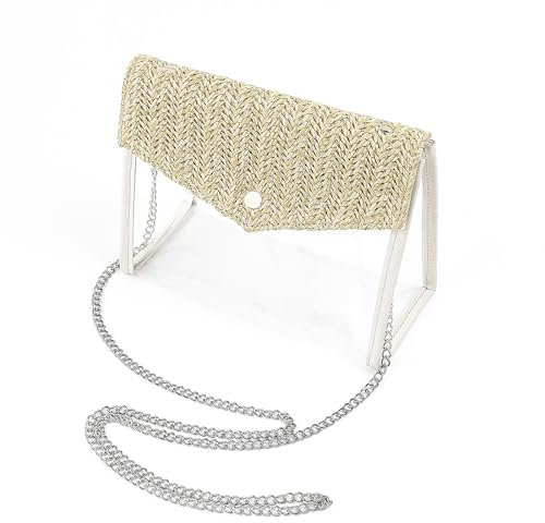 DODAMOUR Transparente Umhängetasche, PVC-Umhängetasche mit Metallriemen, geflochtene Make-up-Tasche für Stadion, Konzert, Begie