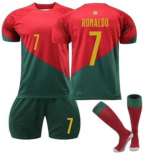 Fußball Trikot Nr.7, Hause/Auswärts 7 Fußball Trikot für Kinder Erwachsener, Nr.7 Fussball Trikot Shorts Socken für Jungen Herren