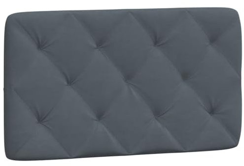 vidaXL Kissen für Kopfteil, Wandpolster Polsterpaneel Bettkopfteil, Rückenkissen Polsterkopfteil Wandkissen Schlafzimmer, Dunkelgrau 80cm Samt