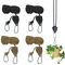 4 Stück Ratchet Hanger, Einstellbare Seil Ratsche mit Haken 1/8 Zoll Reflektierend Seilratsche Seilspanner, 4m x 4mm Seilaufhänger für Zelt Zeltplane Sonnensegel Zimmerpflanzen Camping