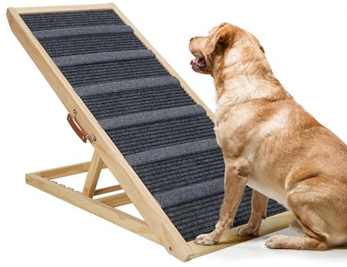 Dog Car Ramp Folding Pet Ramp thickened, foldable, adjustable in multiple gears Suitable for pets with old dogs or knee problems not to bed or sofa too