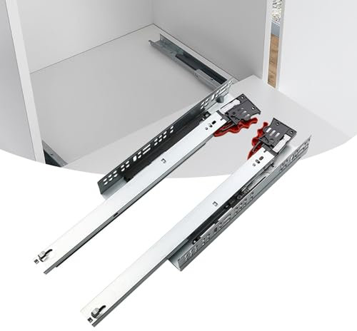 Schwerlastauszug Bodenmontage,1 Paar Unterflurführung Vollauszug 250mm Auszugsschienen Bodenmontage mit Blumtion Soft Close Teleskopschienen Bodenmontage Vollauszug (50cm)