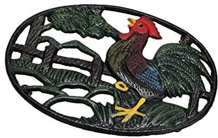 Amosfun Hollow Design Heat Insulation Pad Rooster Pattern Kitchen Mat Baking Insulation Pad Non-slip Table Mat Home Decor