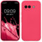 kwmobile Case Compatible with Google Pixel 9a Case - Protective Slim TPU Phone Cover - Soft Matte Finish - Neon Pink