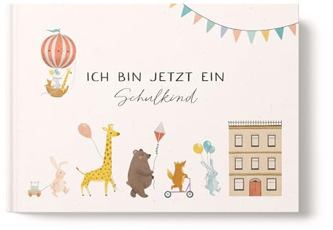 heeaven Erinnerungsalbum zur Einschulung A5 | Ausfüllbuch Ich bin jetzt ein Schulkind | Buch Erstes Schuljahr | Buch zum Schulanfang | Erinnerungsalbum [Case]
