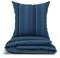LARAWELL Bettwäsche 135x200 Baumwolle ganzjahres Bettwäsche-Sets blau gestreift Premium