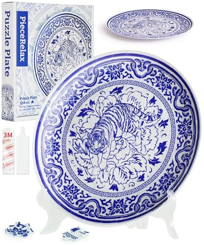 PieceRelax 3D Puzzle Teller für Erwachsene - Tiger of Fortune [PL1010], 124 Teile