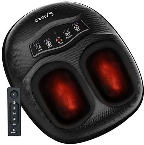 CuPiLo 2026 Upgraded Foot Massager with Heat Shiatsu Feet Massager | Kneading Massage for Plantar Fasciitis & Neuropathy, Remote Control, 5 Level Compression & 3 Level Heat Gifts for Men Women