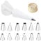Lot de 12 Poches à Douille Douilles Professionnelles, Douilles en Acier Inoxydable, 1 Poche à Douille Réutilisable en Coton (31 cm) et Adaptateur, pour Décoration de Gâteaux, Cupcakes et Biscuits
