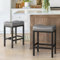 LUE BONA Tabourets de Bar,Tabouret Bar Lot de 2,Faux Cuir Tabourets Bar pour Modernes îlots de Cuisine,Hauteur 61 cm avec Cadre Métallique,pour Cuisine,Salon,Salle à Manger,Gris Foncé+Noir