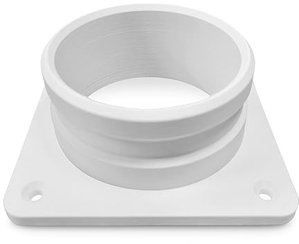 WENKTO® Flansch für Lüftungsrohr; Rohrflansch; Wandflansch ⌀ 30-220 mm weiß; Schraub-Flansch Rohrverbinder für Lüftungssysteme; Lüftungs-Wandflansch aus PLA-Kunststoff (Weiß, ⌀ 130 mm)