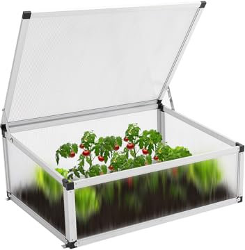 Mini serre en aluminium résistant aux UV 77 x 58 x 30 cm Design unique de toit translucide argenté Protecteur de jardin pour plantes