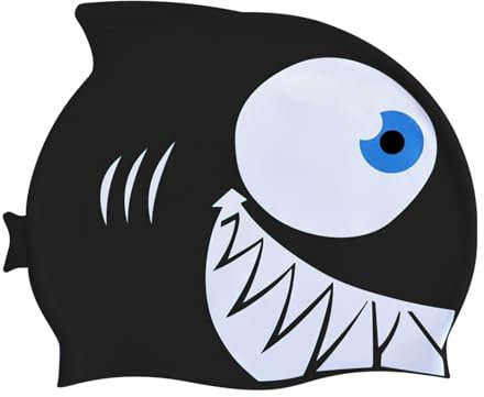 Bonnet de bain requin – Bonnet de bain imperméable amusant | Bonnet de bain doux et confortable léger | Bonnet de bain en silicone pour pour la piscine et l'entraînement à la natation