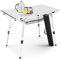 Arebos Campingtisch faltbar 90 x 51,5 cm | Klapptisch höhenverstellbar 47-69 cm | Camping Zubehör, Garten, Grill, Picknick | Camping Tisch klappbarer Falttisch | Reisetisch inkl. Tragetasche | Silber