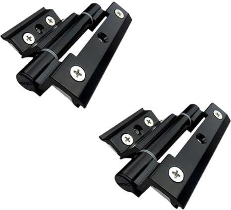 Bisagra de ventana de aleación de aluminio, 2 piezas de aleación de aluminio for puerta y ventana, aislamiento de puente roto, puente roto, plegable, herrajes for muebles, fácil instalación(Black,100c