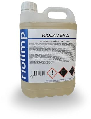 Detergente Líquido Textil RIOLIMP RIOLAV ENZI Garrafa 5 L – Enzimático Concentrado – Alta Eficacia contra Grasa y Proteínas