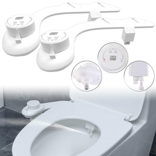 BadeStern Dusch WC Aufsatz Bidet: 2er-Set Bidet-Toilettenaufsätze mit 2 Automatik-Düsen, selbstreinigend (Dusch WC Aufsatz Toilette, Einsatz für Toilette)