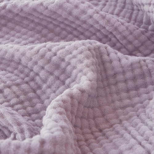 EMME Musselin Decke Baumwolle Oeko-TEX Kuscheldecke Melange Lavendel 150x200