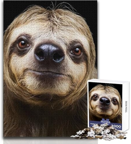 1000 Piece Jigsaws for Adults Puzzle Sloth Head Close Up Improve Memory Brain Teaser Game Secret Santa Gifts 50x75cm(1000 pcs)
